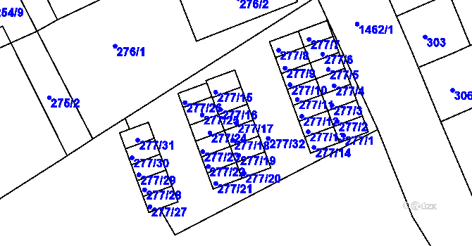Parcela st. 277/17 v KÚ Otnice, Katastrální mapa