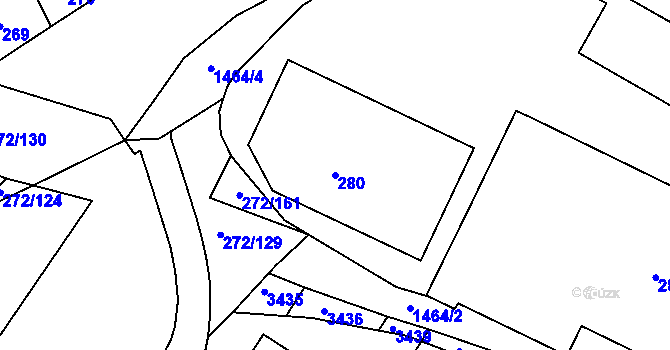 Parcela st. 280 v KÚ Otnice, Katastrální mapa