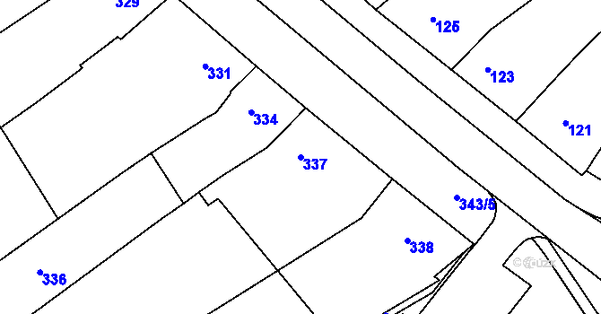 Parcela st. 337 v KÚ Otnice, Katastrální mapa