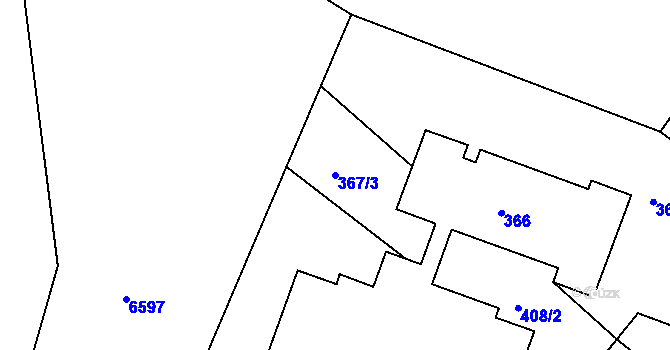 Parcela st. 367/3 v KÚ Otnice, Katastrální mapa