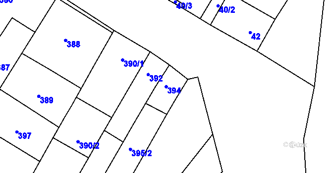 Parcela st. 394 v KÚ Otnice, Katastrální mapa