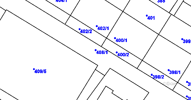 Parcela st. 408/1 v KÚ Otnice, Katastrální mapa