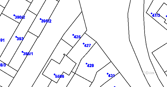 Parcela st. 427 v KÚ Otnice, Katastrální mapa