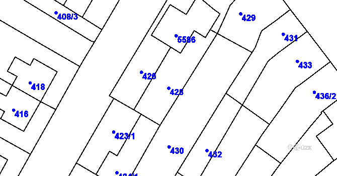 Parcela st. 428 v KÚ Otnice, Katastrální mapa