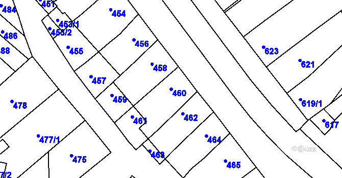 Parcela st. 460 v KÚ Otnice, Katastrální mapa