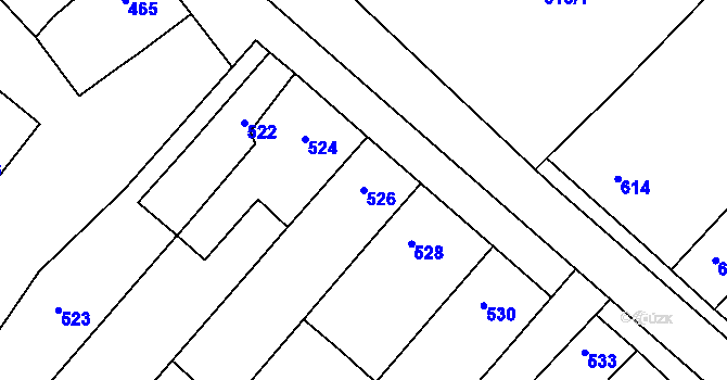 Parcela st. 526 v KÚ Otnice, Katastrální mapa