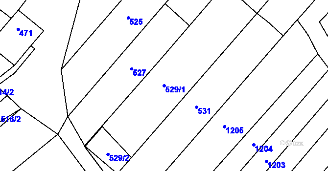 Parcela st. 529 v KÚ Otnice, Katastrální mapa