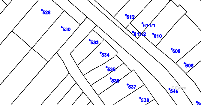 Parcela st. 534 v KÚ Otnice, Katastrální mapa