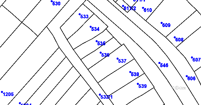 Parcela st. 536 v KÚ Otnice, Katastrální mapa