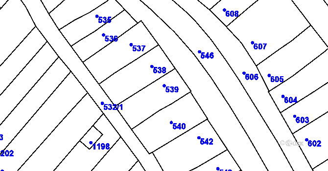 Parcela st. 539 v KÚ Otnice, Katastrální mapa