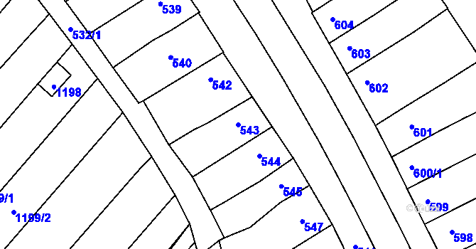 Parcela st. 543 v KÚ Otnice, Katastrální mapa