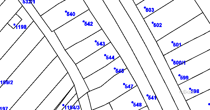 Parcela st. 544 v KÚ Otnice, Katastrální mapa