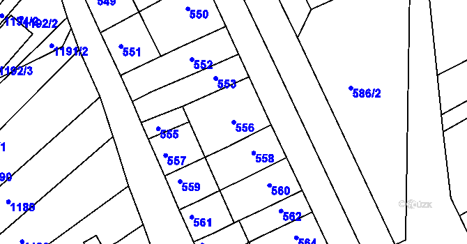 Parcela st. 556 v KÚ Otnice, Katastrální mapa