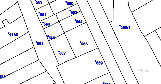 Parcela st. 566 v KÚ Otnice, Katastrální mapa