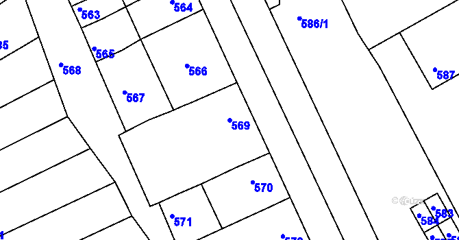 Parcela st. 569 v KÚ Otnice, Katastrální mapa