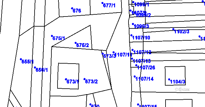 Parcela st. 673/3 v KÚ Otnice, Katastrální mapa