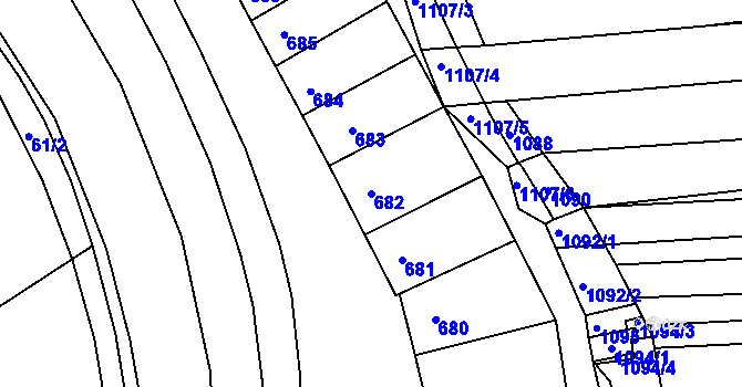 Parcela st. 682 v KÚ Otnice, Katastrální mapa
