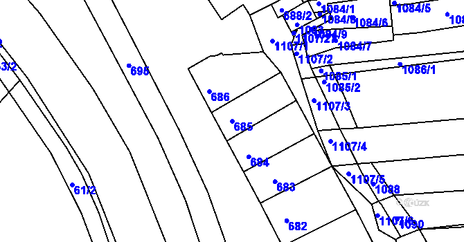 Parcela st. 685 v KÚ Otnice, Katastrální mapa