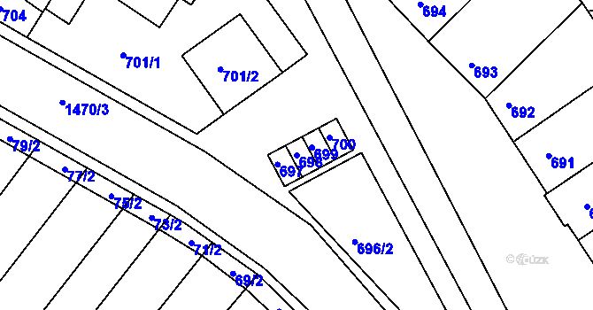 Parcela st. 698 v KÚ Otnice, Katastrální mapa