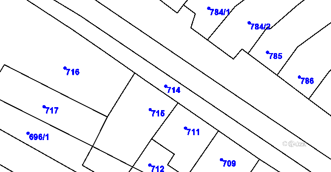 Parcela st. 714 v KÚ Otnice, Katastrální mapa