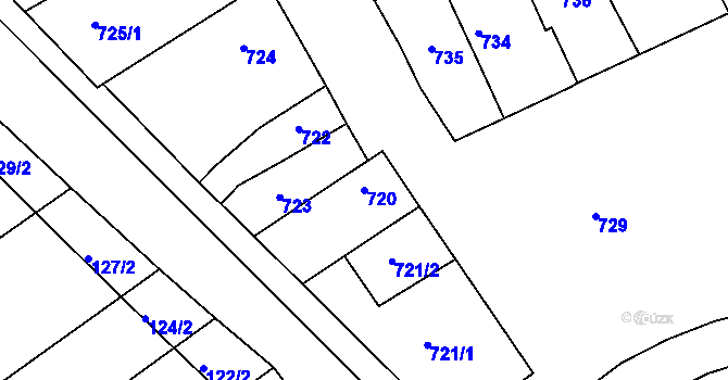 Parcela st. 720 v KÚ Otnice, Katastrální mapa