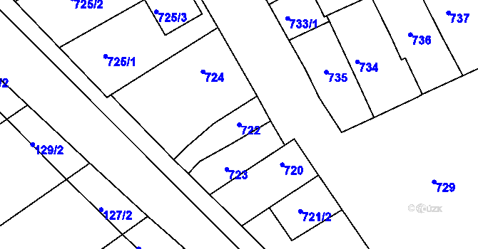 Parcela st. 722 v KÚ Otnice, Katastrální mapa