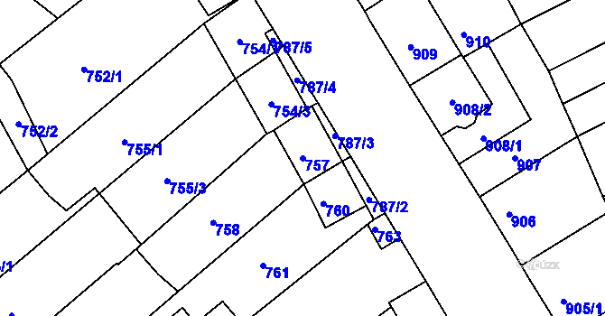 Parcela st. 757 v KÚ Otnice, Katastrální mapa