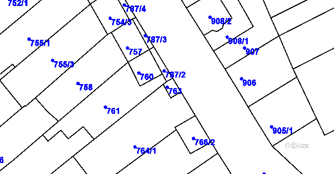 Parcela st. 763 v KÚ Otnice, Katastrální mapa