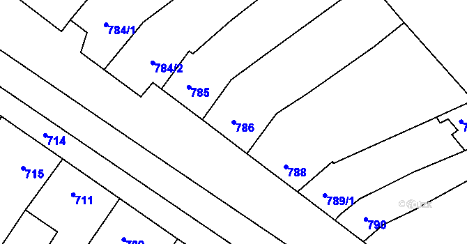 Parcela st. 786 v KÚ Otnice, Katastrální mapa