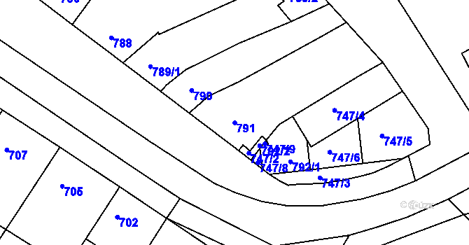 Parcela st. 791 v KÚ Otnice, Katastrální mapa