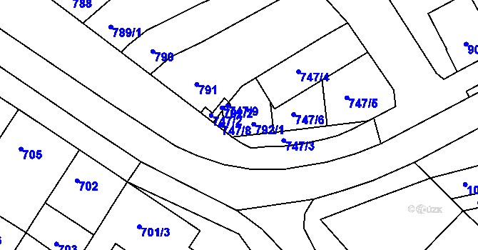 Parcela st. 792 v KÚ Otnice, Katastrální mapa