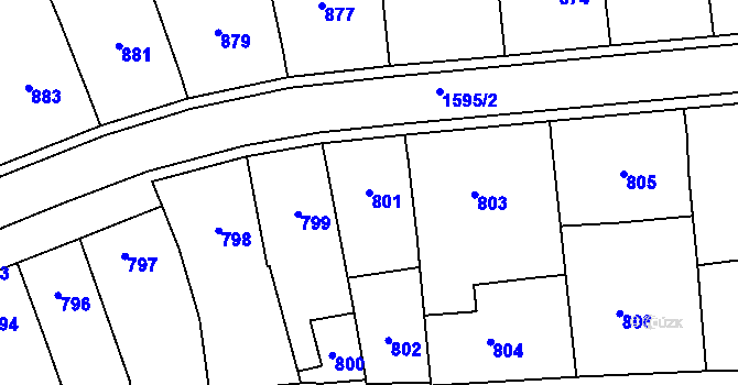 Parcela st. 801 v KÚ Otnice, Katastrální mapa