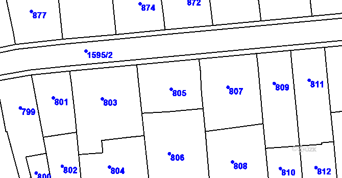 Parcela st. 805 v KÚ Otnice, Katastrální mapa