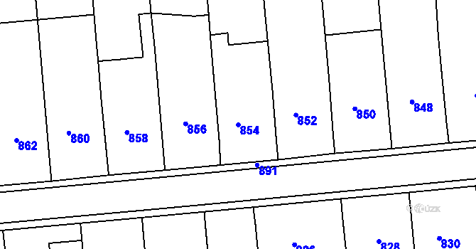 Parcela st. 854 v KÚ Otnice, Katastrální mapa
