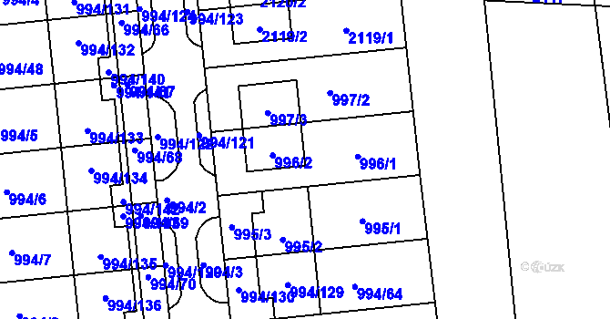 Parcela st. 996 v KÚ Otnice, Katastrální mapa