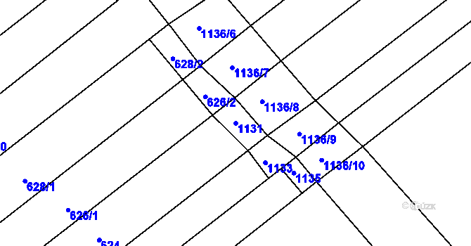 Parcela st. 1131 v KÚ Otnice, Katastrální mapa