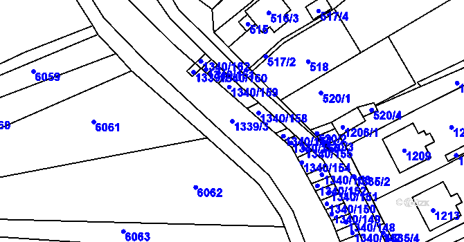 Parcela st. 1339/3 v KÚ Otnice, Katastrální mapa