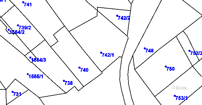 Parcela st. 742/1 v KÚ Otnice, Katastrální mapa