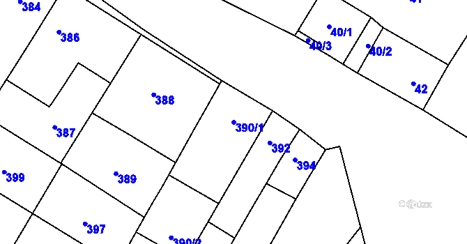 Parcela st. 390/1 v KÚ Otnice, Katastrální mapa