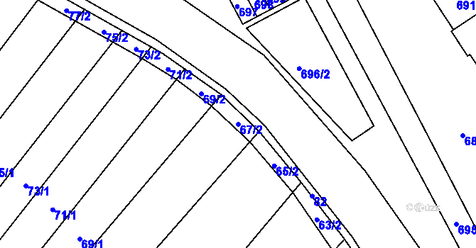 Parcela st. 67/2 v KÚ Otnice, Katastrální mapa