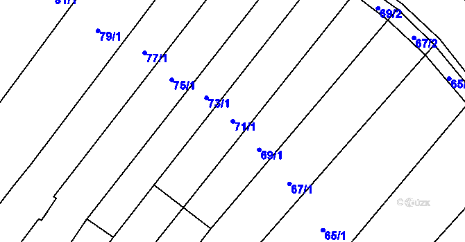 Parcela st. 71/1 v KÚ Otnice, Katastrální mapa