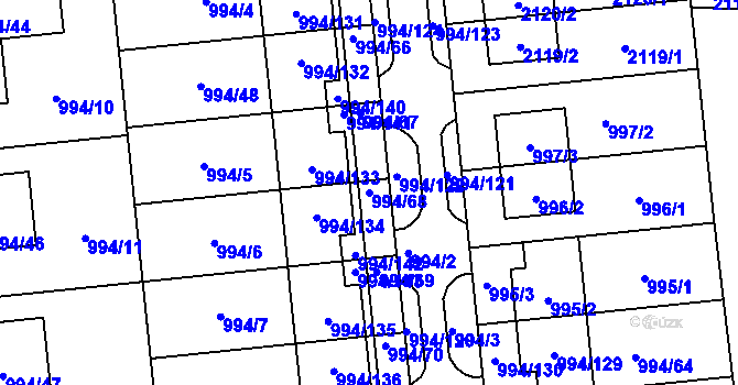 Parcela st. 994/68 v KÚ Otnice, Katastrální mapa