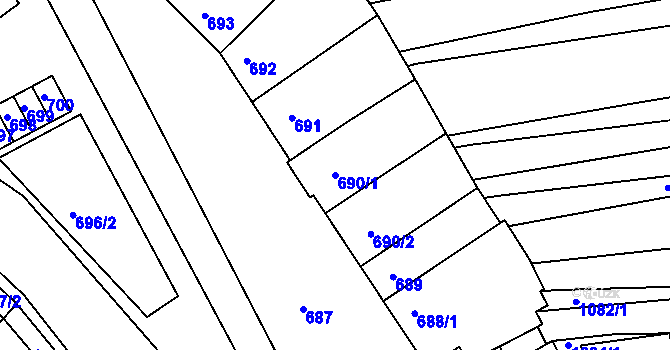 Parcela st. 690/1 v KÚ Otnice, Katastrální mapa