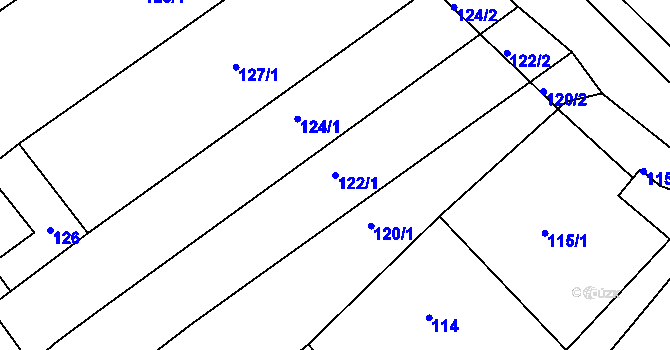 Parcela st. 122/1 v KÚ Otnice, Katastrální mapa