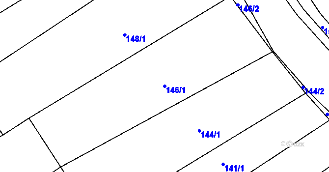 Parcela st. 146/1 v KÚ Otnice, Katastrální mapa