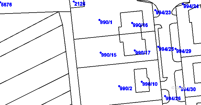Parcela st. 990/15 v KÚ Otnice, Katastrální mapa