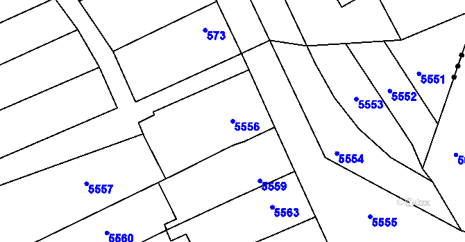 Parcela st. 5556 v KÚ Otnice, Katastrální mapa