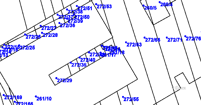 Parcela st. 261/17 v KÚ Otnice, Katastrální mapa