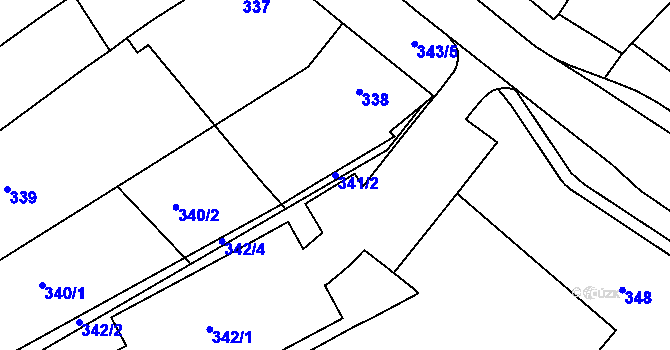 Parcela st. 341/2 v KÚ Otnice, Katastrální mapa