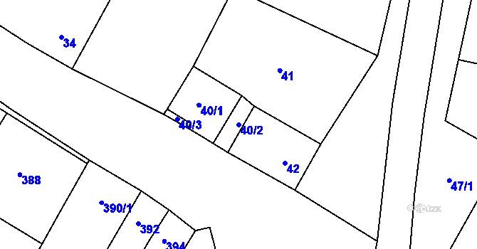 Parcela st. 40/2 v KÚ Otnice, Katastrální mapa